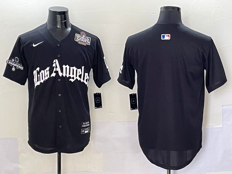Men Los Angeles Dodgers Blank Black Five generations Joint Name 2025 Nike MLB Jersey style 46